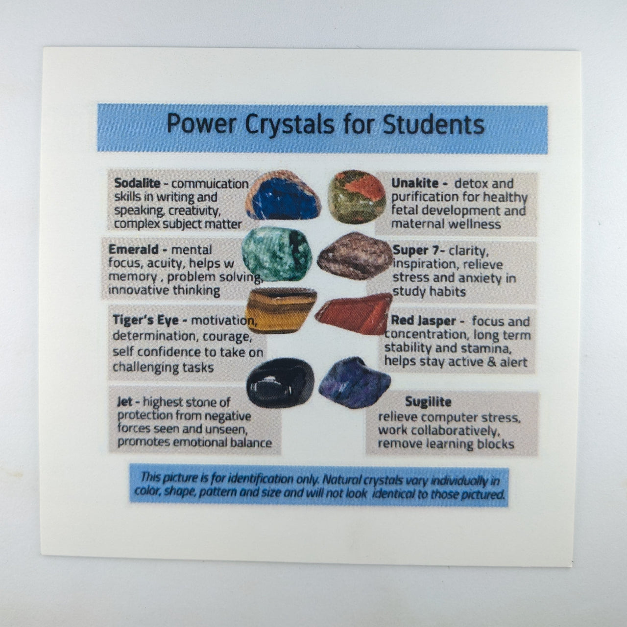 Power Crystals for Students Set of 8 Tumbled Stones #K215