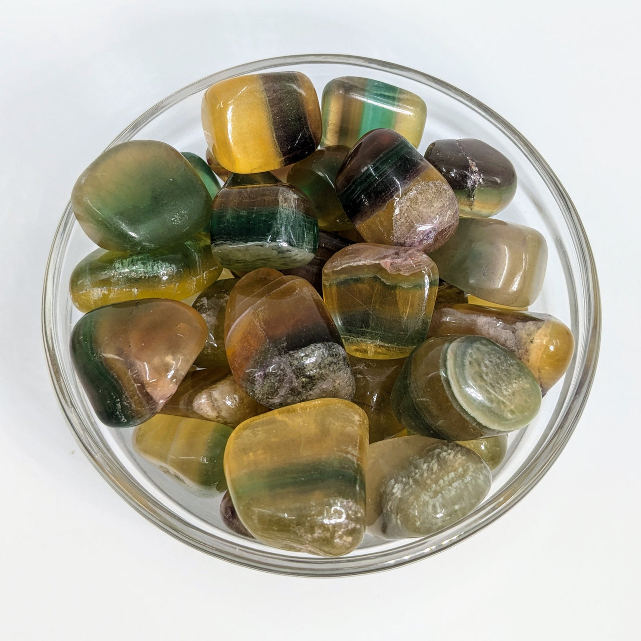 Rainbow Yellow Fluorite Tumble Stone #SK5942