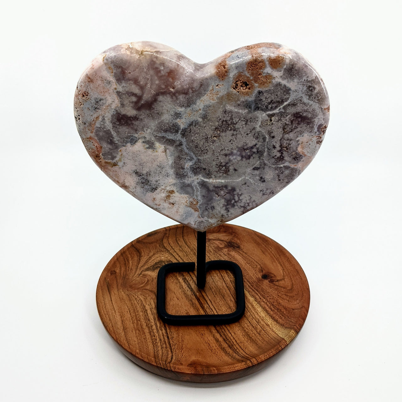 Pink Amethyst Polished Heart on Stand (1.36 Kg) #H010