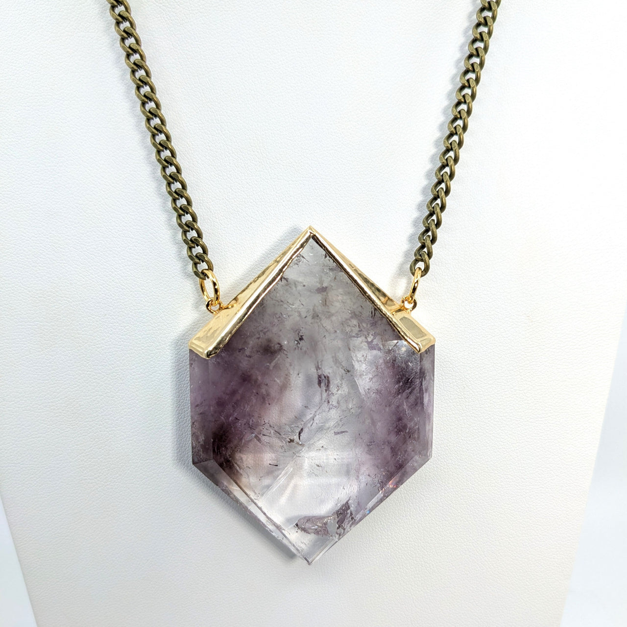 Smoky Amethyst 2.8" DT Point 18" Necklace #LV5779