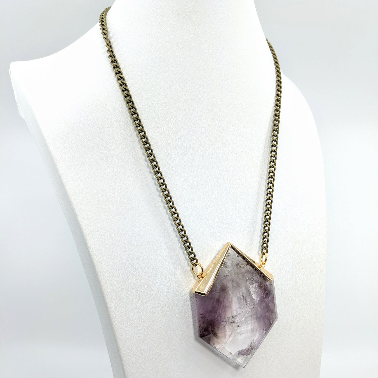 Smoky Amethyst 2.8" DT Point 18" Necklace #LV5779