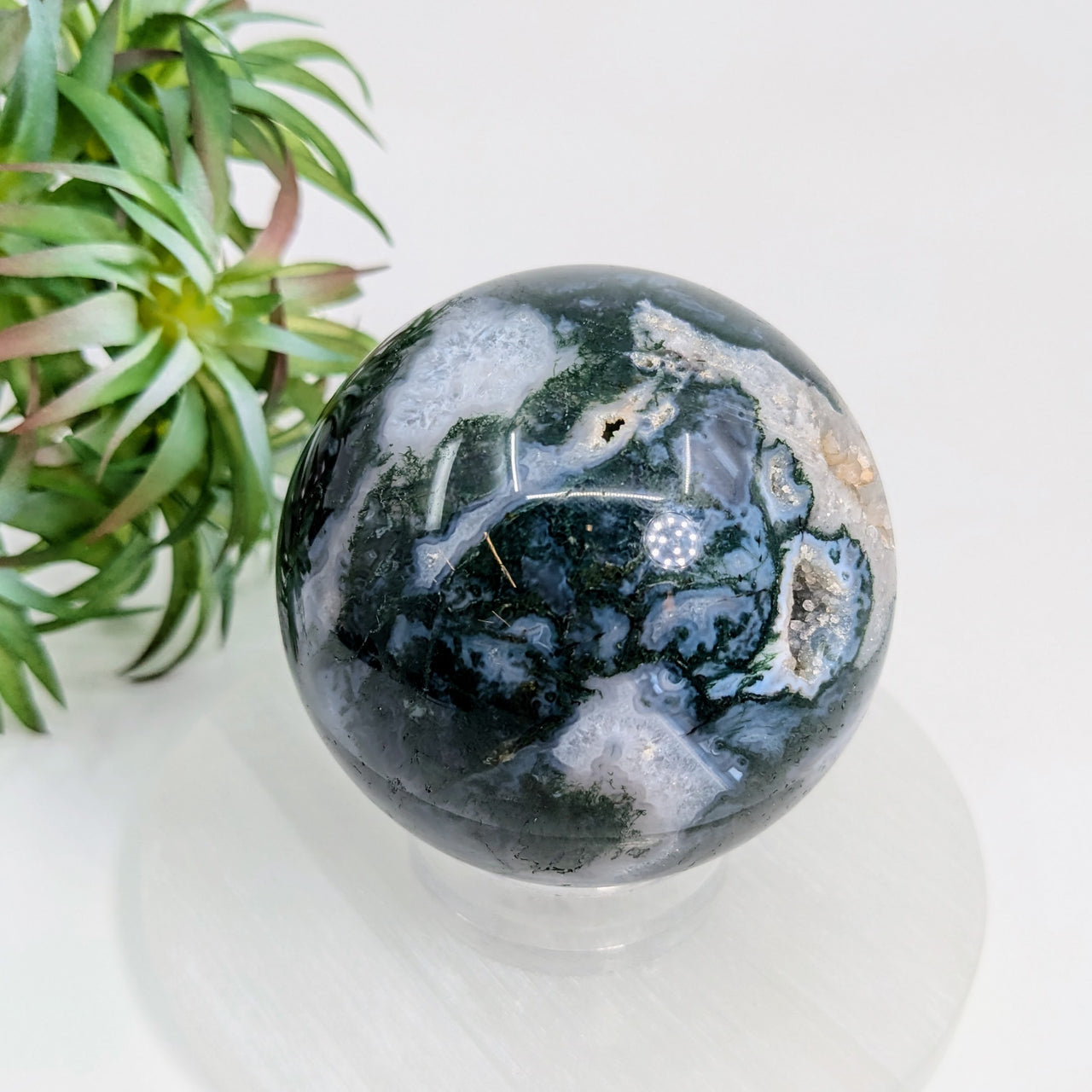 Moss Agate Sphere 2.75" #LV6097