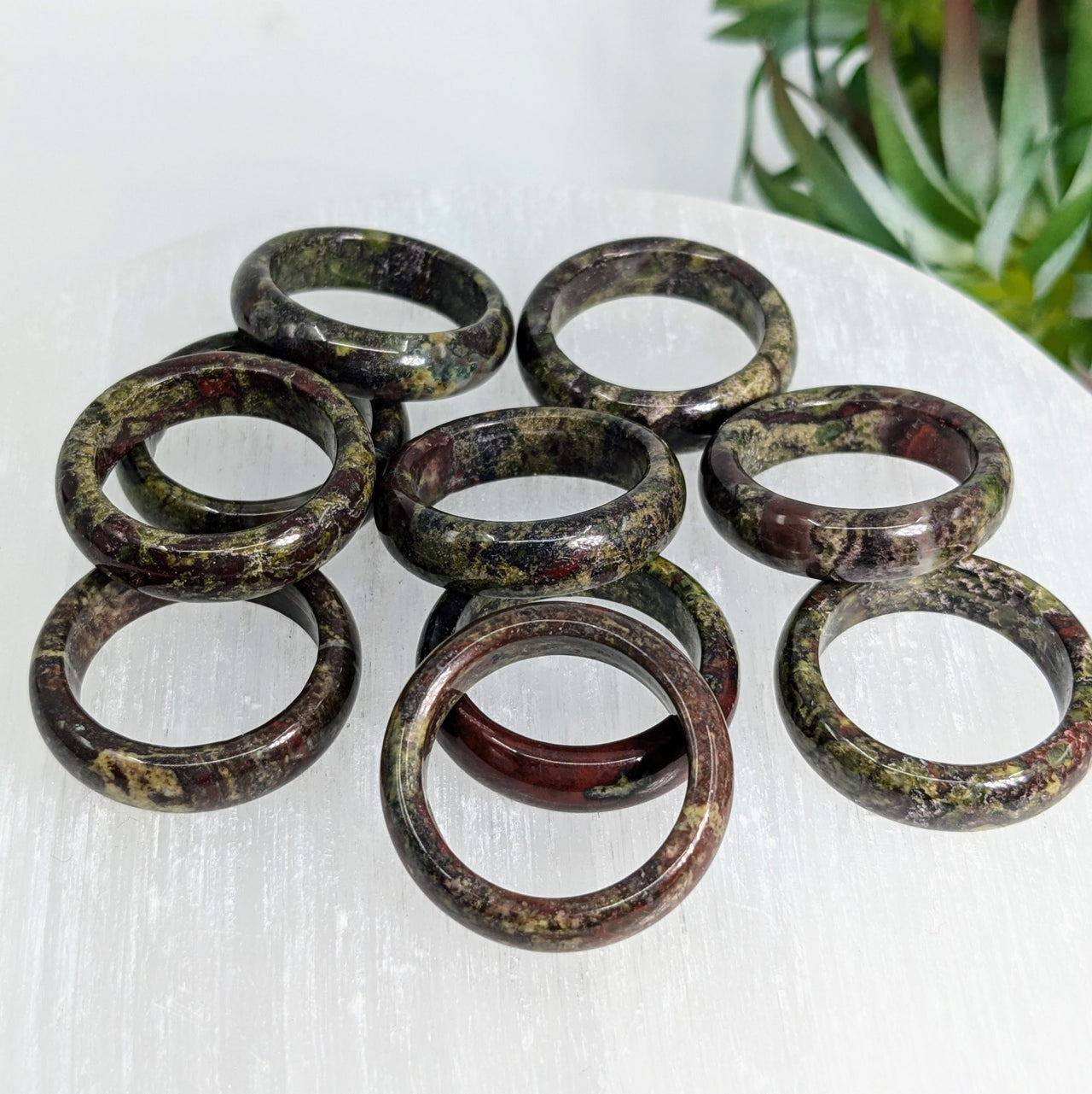 Dragon Blood Stone Jasper Multi-Size Full Stone Ring #LV6192