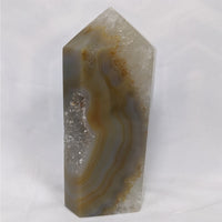 Thumbnail for Large, brown and white quartz stone with rough surface from Agate Druzy Tower #G208