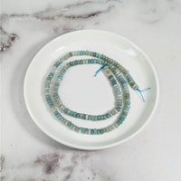 Thumbnail for Amazonite Faceted 4 mm Rondelle Bead Strand LV3610 on a white plate