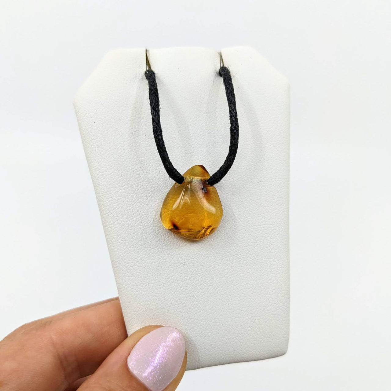 1 Amber Necklace on Black Adj. Cord (10g) #SK7930 - $25