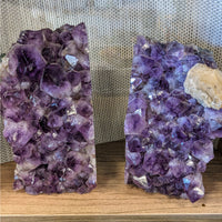 Thumbnail for Set of 2 Amethyst Geode Bookends, 6-7 Inches - Perfect Crystal Cluster for Home Decor