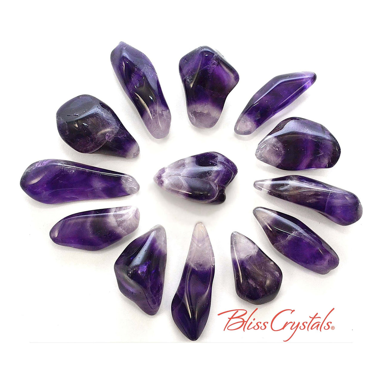 2 Large GEM Amethyst Dogtooth Mini Tumbled Stones Crystal 