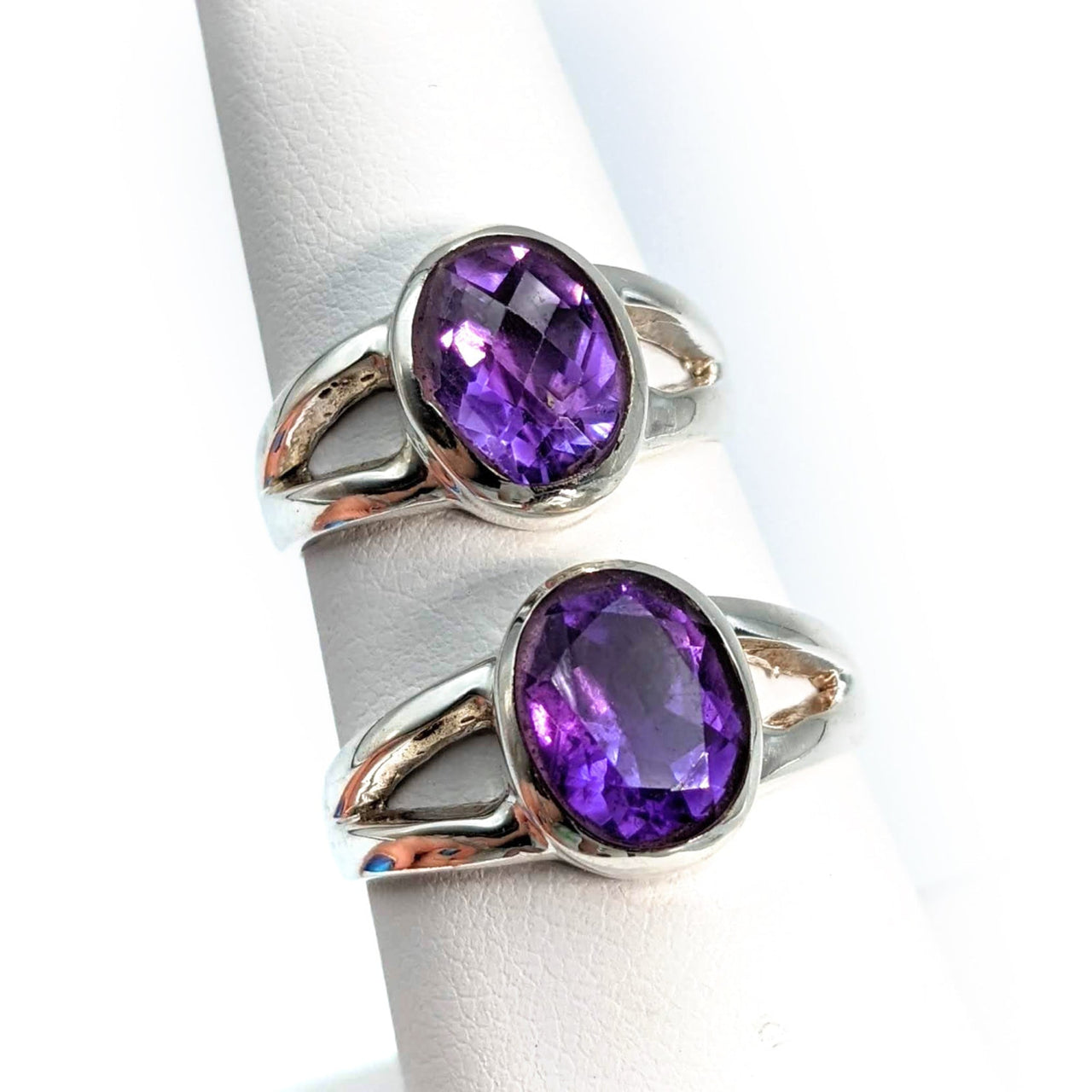 Amethyst Lt. Facet Oval Ring Choose Size (3g) #SK5776