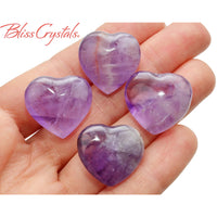 Thumbnail for 1 AMETHYST Polished Mini Heart Pocket Size Gemstone Healing 