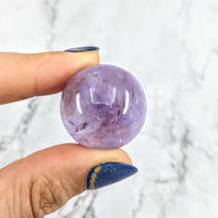 Thumbnail for Amethyst Sphere w/ Stand #LV1973 - Purple Quartz Ball with Gold and Blue Glitter