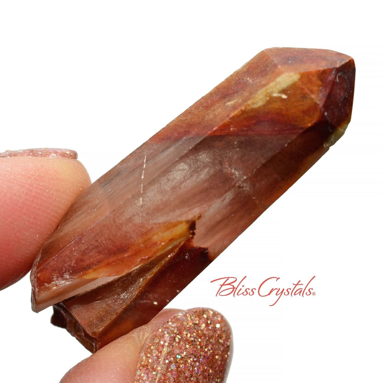 1 ANGEL AMPHIBOLE Phantom Quartz Rough Point #AA45