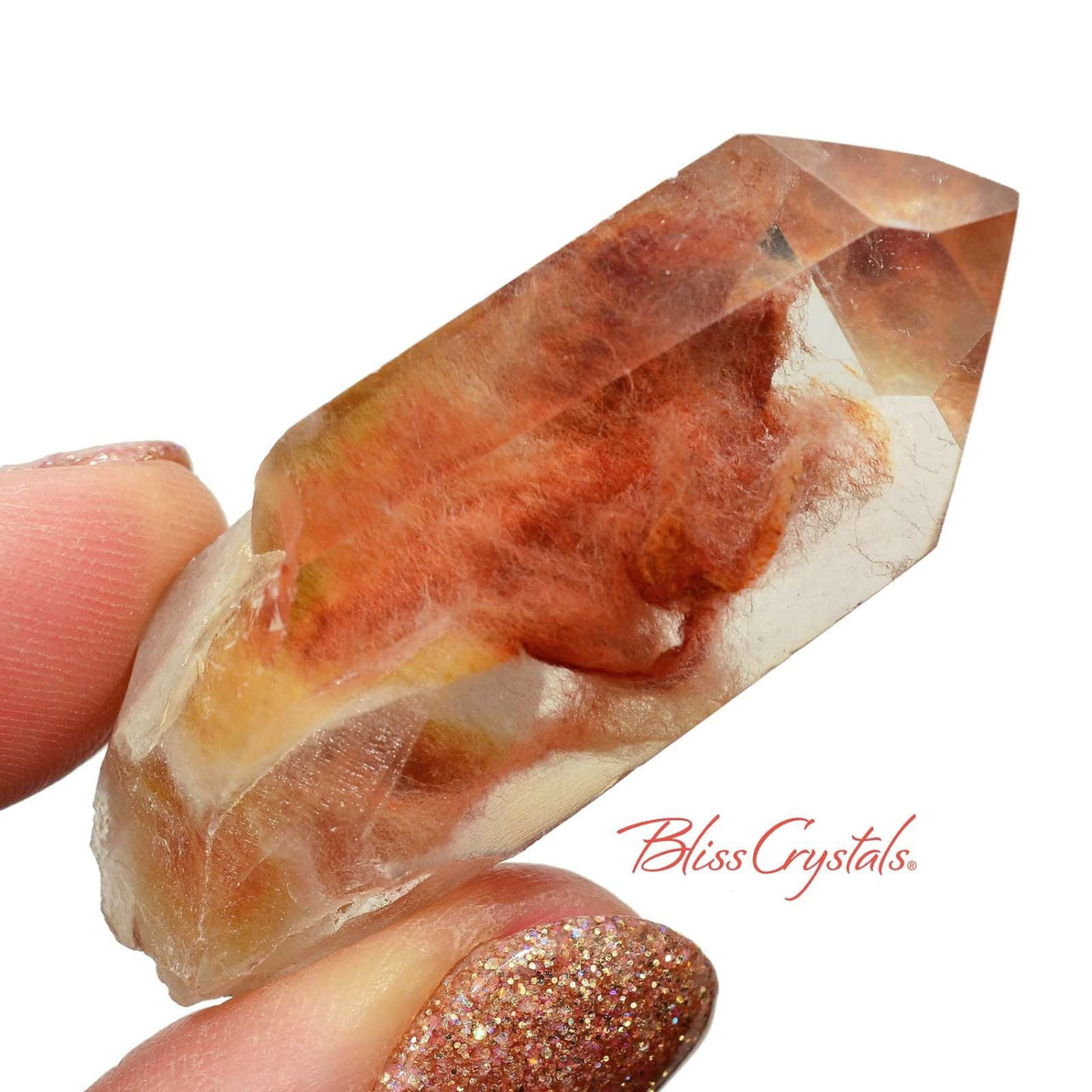 1 ANGEL AMPHIBOLE Phantom Quartz Rough Point #AA45