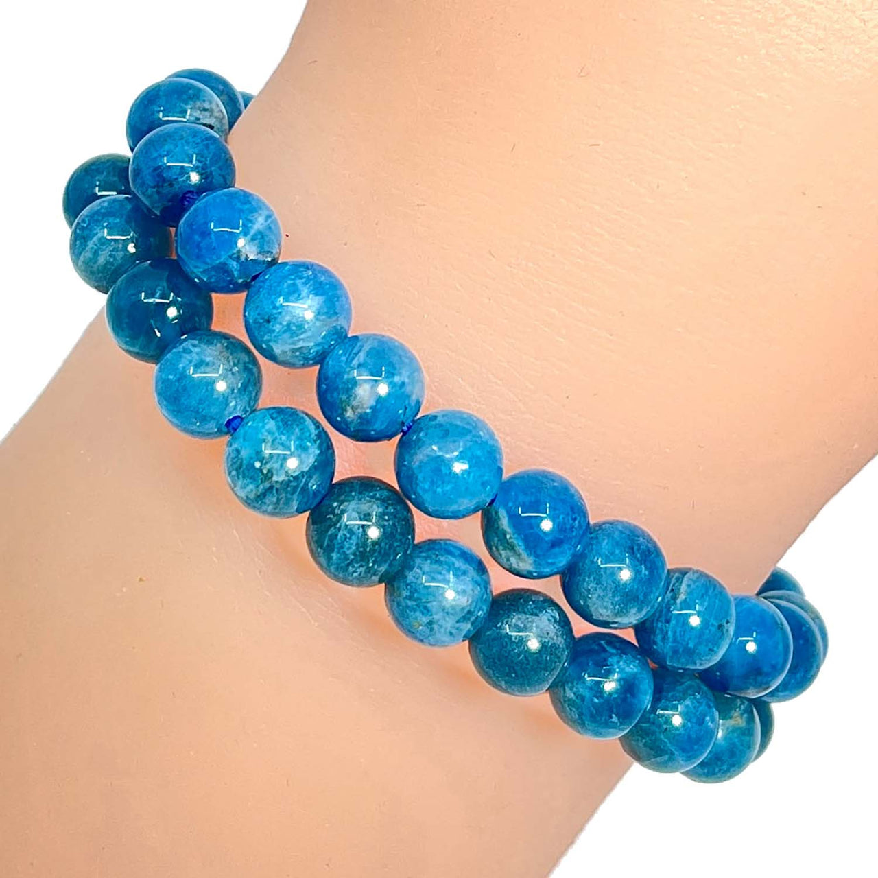 Apatite 7mm Round Bead Bracelet #SK7097