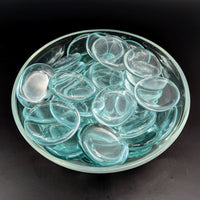 Thumbnail for Bowl of Aqua Obsidian glass pebbles, perfect Palm Stones for healing and decor #LV2717