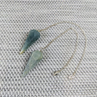 Thumbnail for Green stone necklace with long chain - Aquamarine 1.8’ Pendulum #LV4839