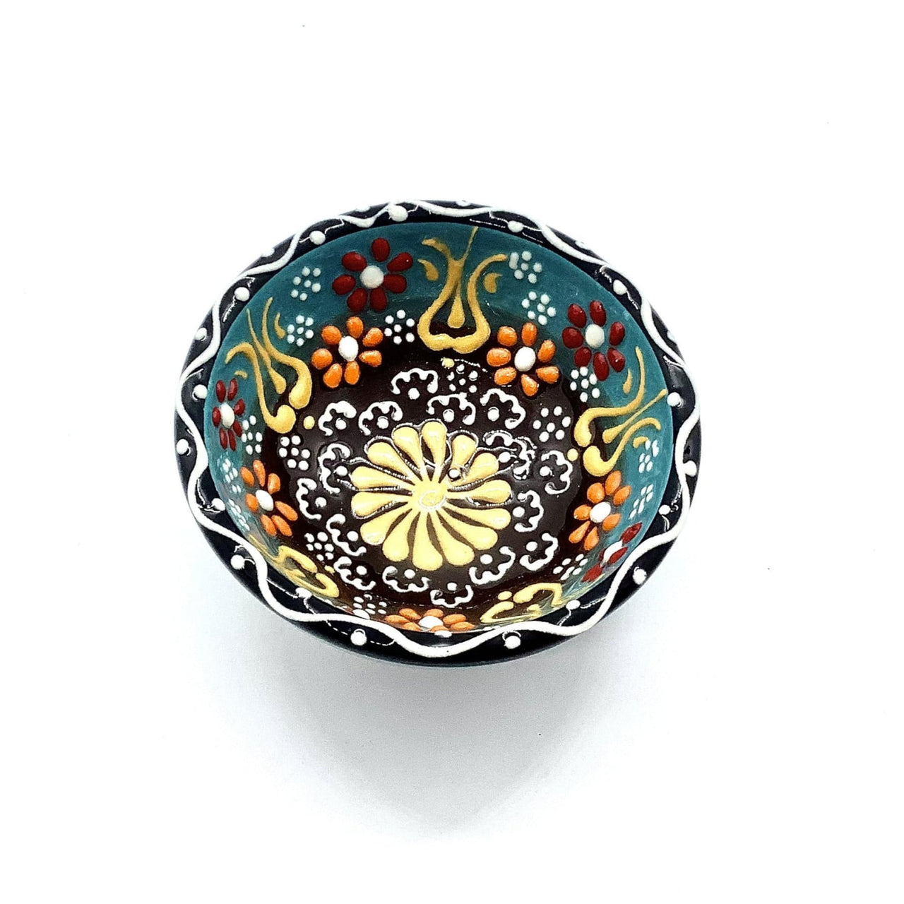 Handcrafted bowl with floral design in Artisan Bowls #Q176 collection