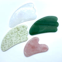 Thumbnail for Assorted Crystal Gua Sha Massage Tool #K166 with three colored stones on white background