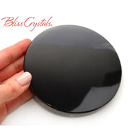 Thumbnail for 1 BLACK OBSIDIAN 4 Scrying Mirror + Stand Round Plate 