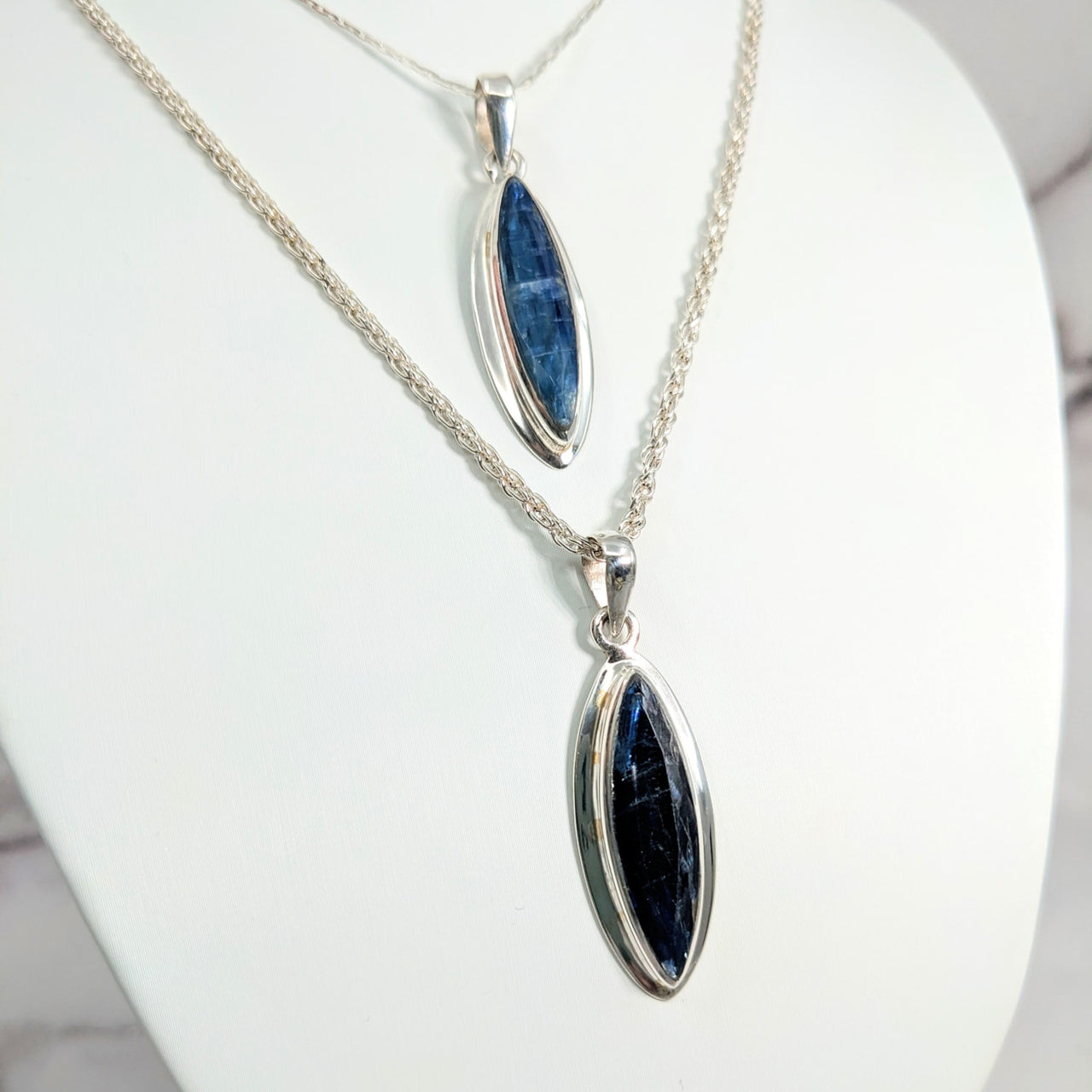 Blue Kyanite Faceted Marquis Pendant in 1.2-1.25’ size with a stunning blue stone #LV2641