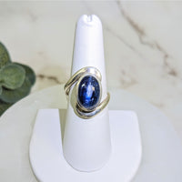 Thumbnail for Blue Kyanite Size 7.5 Sterling Silver Ring #J952 with a brilliant blue sapphire stone