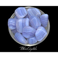 Thumbnail for 1 Blue Lace Agate Tumbled Stone (3 Sizes - L XL Jumbo) for 