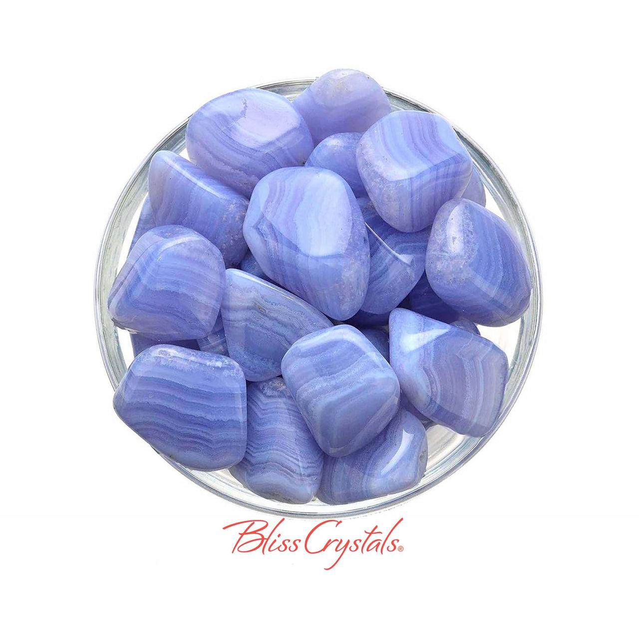 1 Blue Lace Agate Tumbled Stone (3 Sizes - L XL Jumbo) for 