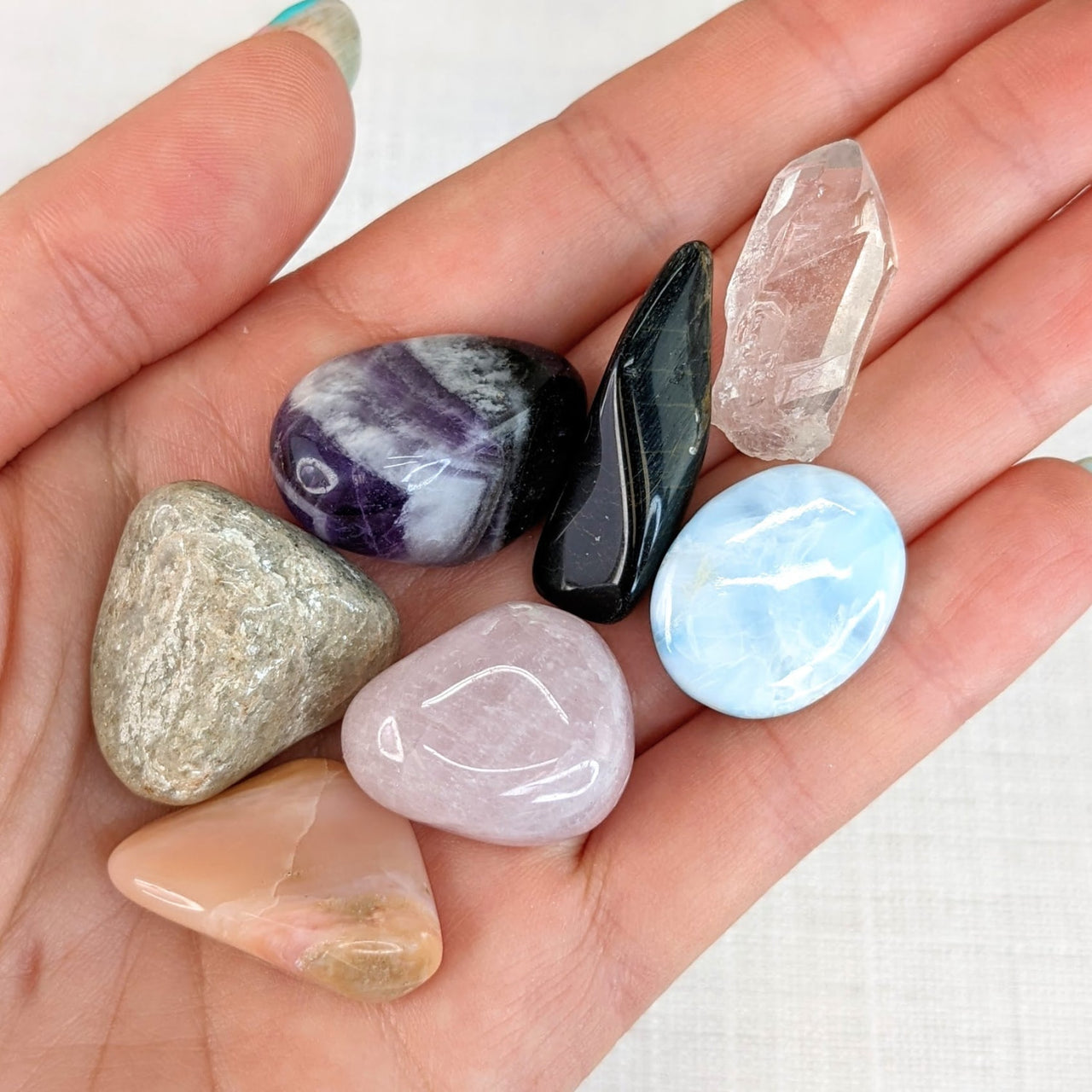 Calm Fears Self Help Natural Healing Crystal Companion Set w