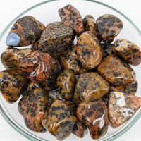 Thumbnail for A bowl of Cheetah Agate Grade A tumbled stones (Product #SK6882)