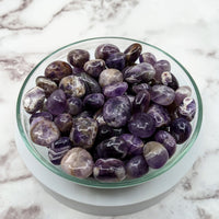 Thumbnail for Chevron Amethyst Tumble 3 Pack Mixed Size Stones on Marble Counter #SK6360