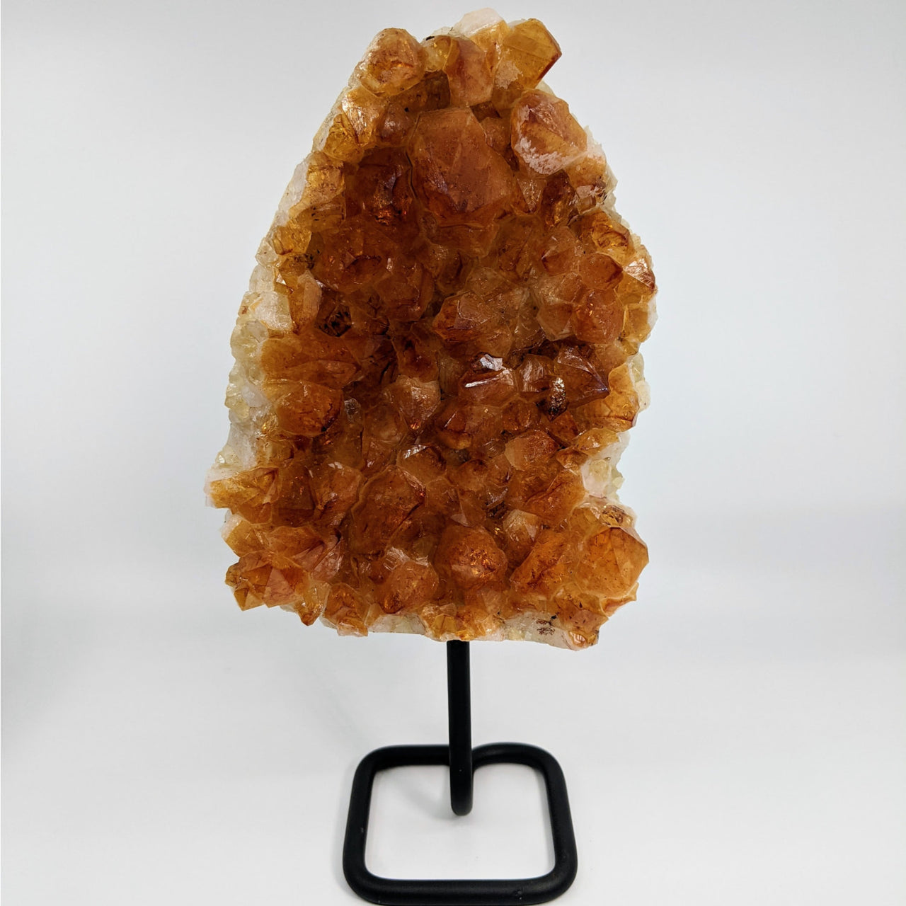 Citrine Fire & Ice 11’ Geode on Stand #LV4659 - Large Piece of Orange Quartz on Display