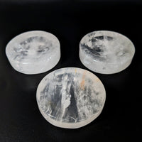 Thumbnail for Three clear quartz spheres on black surface in Clear Quartz 2’ Sphere Holder #LV2331