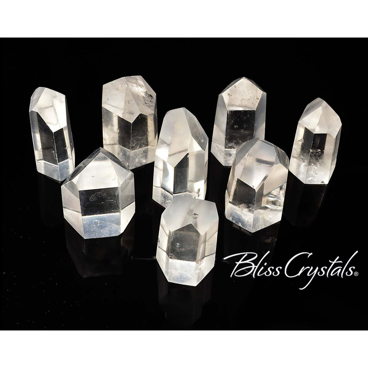 1 Medium Clear Quartz Faceted Crystal Point Generator 