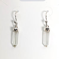 Thumbnail for Clear Quartz Sterling Silver Point Dainty Earrings Pair #SK9386 - Elegant Jewelry