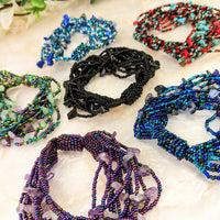 Thumbnail for A selection of Crystal Beaded 12 Strand 8’ Bracelets w/ Magnet Clasp #LV1805