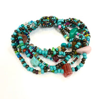 Thumbnail for Crystal Beaded Bracelet with Green Aventurine, Black Tourmaline, Clear Quartz #LV1779