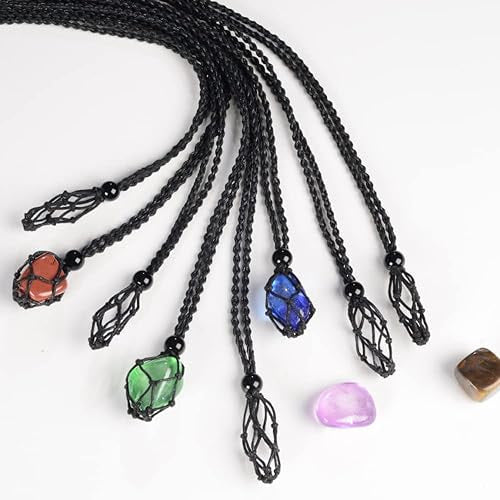 Crystal Holder Necklace #J100: A stunning array of colorful stones in a unique design