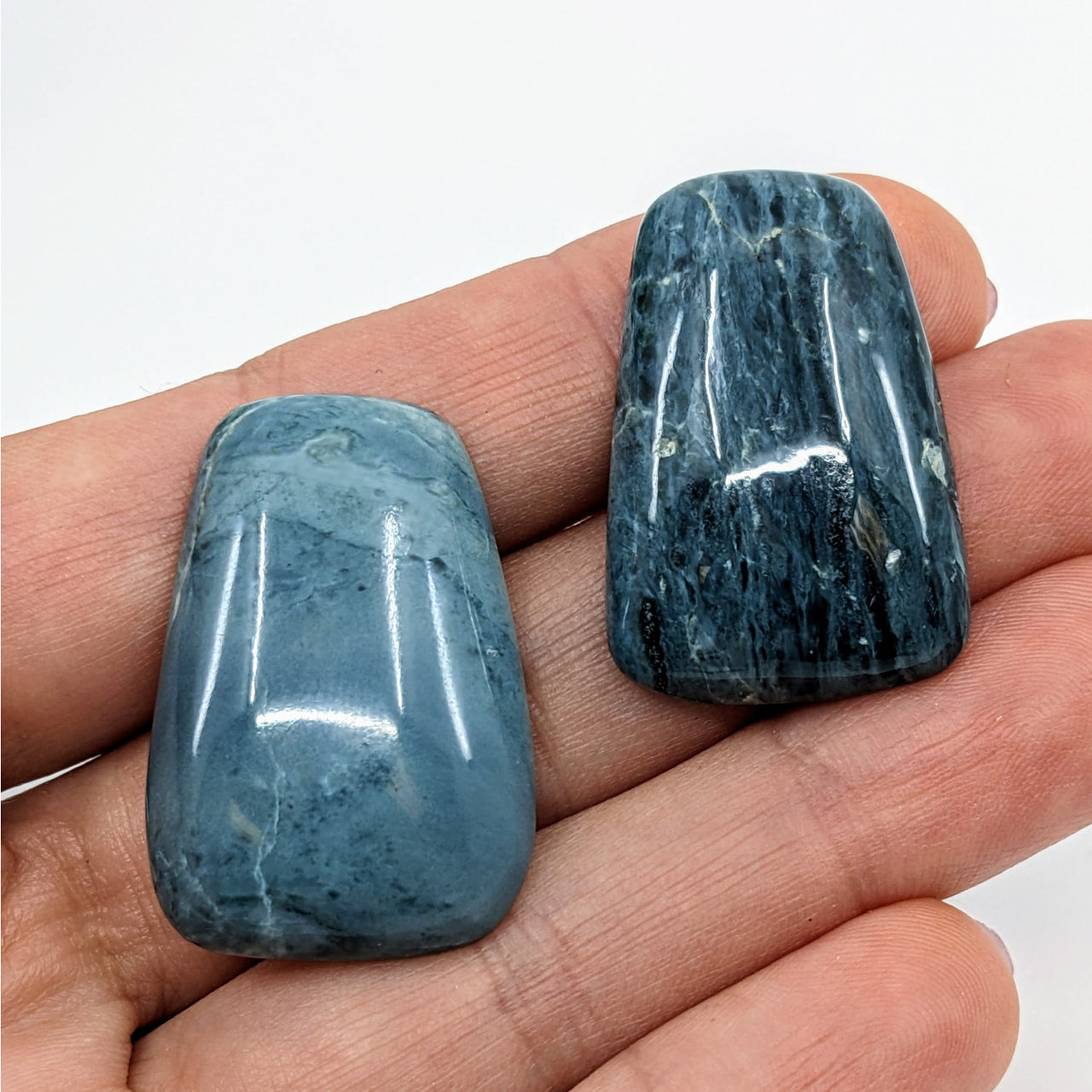 Dianite Blue Jade 1.2’ Cabochon #LV3368 featuring two blue and green gemstone stones