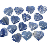 Thumbnail for Close-up of blue heart-shaped Dumortierite stones in product Dumortierite 1.4’ Heart #SK9424