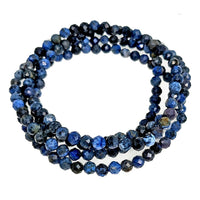 Thumbnail for Dumortierite 4 mm Faceted Bracelet aka Blue Quartz #LV2418