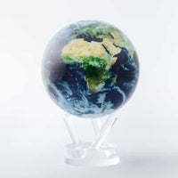 Thumbnail for Earth Globe: Small Glass Earth with Clouds on Rotating Mova Globe, 6’ Acrylic Base