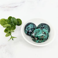 Thumbnail for Emerald 1’ Palmstone #LV3973: Green Marble Bowl and Small Plant Display