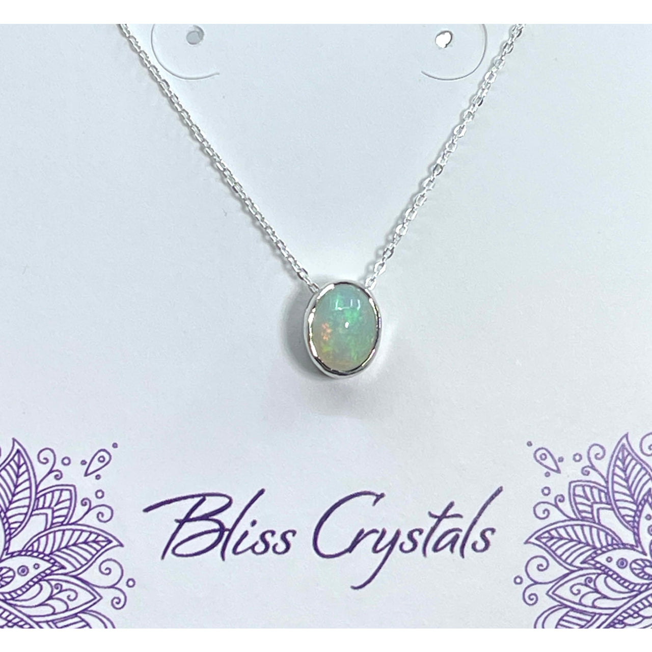 Ethiopian Opal Sterling Silver Necklace with Green Stone, Adjustable 16’-18’ Chain #SK7302