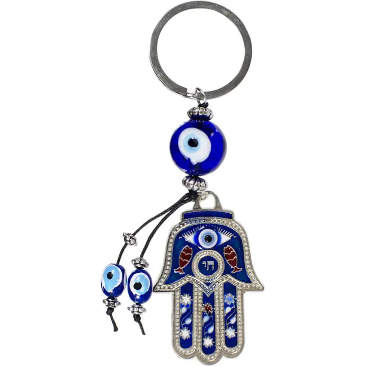 Evil Eye Keychain/Ornaments #Q198: Hammer Design with Protective Evil Eye Pendant