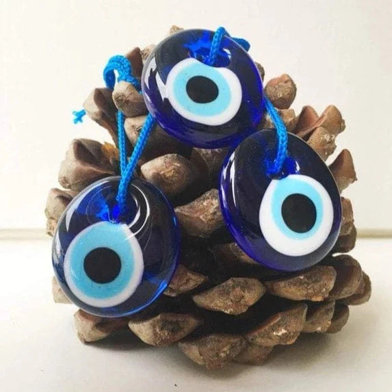 Evil Eye Wall Hangings #Q224 - Blue Glass Evil Eyes for Protection and Decor