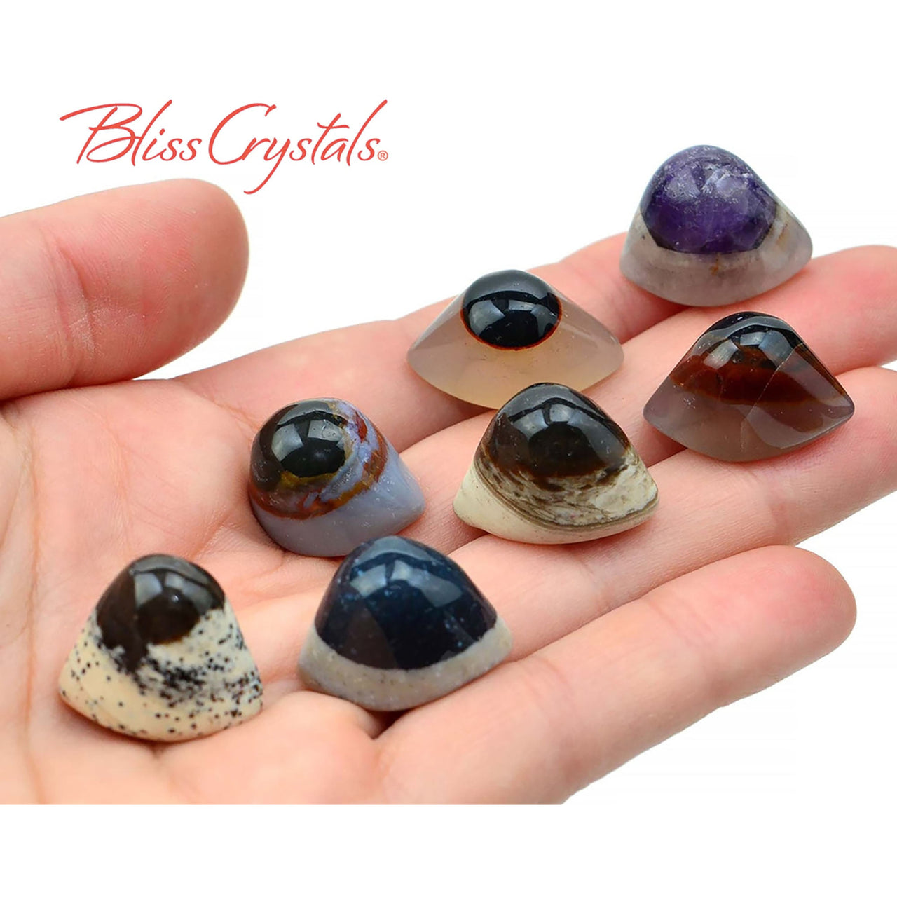 1 Mini EYE of SHIVA.50 Sardonyx Agate Sacred Shiva’s Eye for