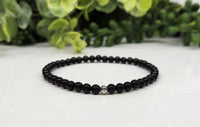 Thumbnail for Black Tourmaline Bracelet Small 4mm Beads 7