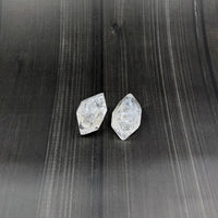 Thumbnail for Clear quartz earrings on black background - Fenster Double Terminated Rough Point #SK7291