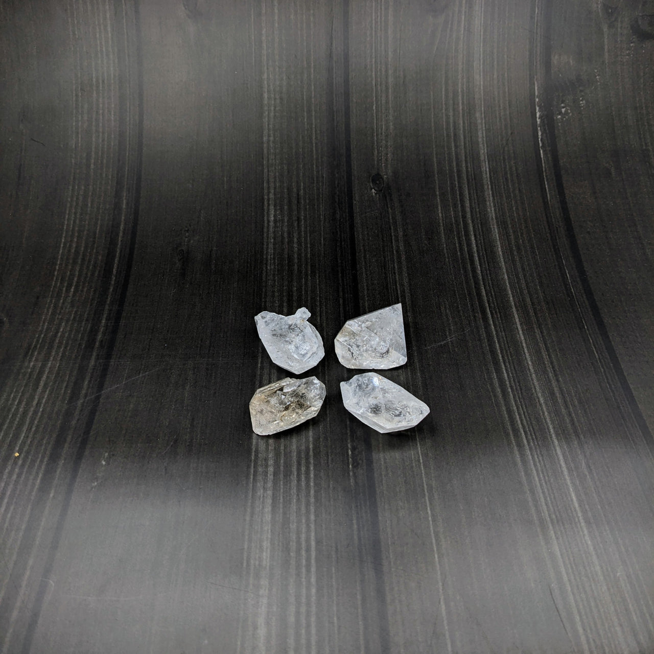 Clear Quartz Double Terminated Rough Point - Fenster Clear Quartz #SK7291 on black background