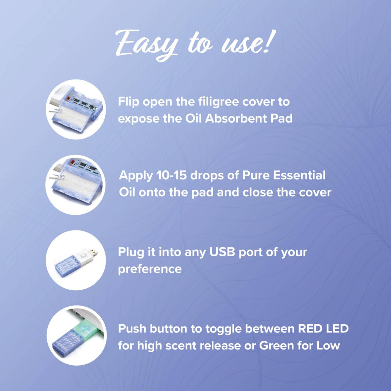 FlashScent® USB Diffuser with Essential Oil #Q404